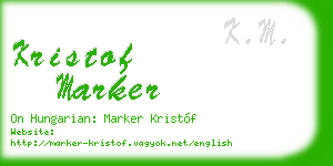kristof marker business card